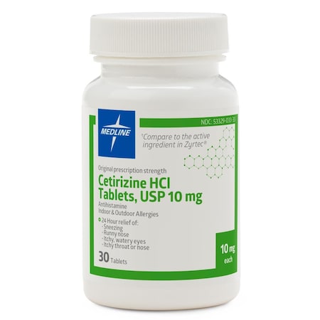 Medline Cetirizine Tablets, 10 mg, 30/Bottle OTCM00015H