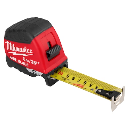 Milwaukee Tool 8m/26ft Wide Blade Magnetic Tape Measure 48-22-1226M