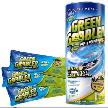 Green Gobbler GGDC3SEMR Drain Opening Pacs, Powder, OffWhite, 825 oz Pack G0010DA