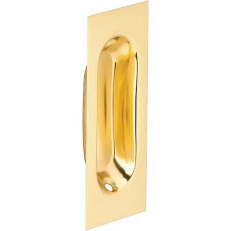 Ives 22B3 3 1/8 in x 1 5/16 in x 7/16 in Flush Pull - Polished Brass SP-22B-3