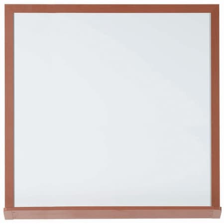 Aarco Architectural High Performance White Porcelain Markerboard w/ Wood Grained Aluminum Trim 420OD4848
