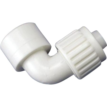 Flair-It 1/2'' PEX x 1/2'' FPT 90 Deg. Plastic Compression Female PEX Elbow, 1/4 Bend 16802