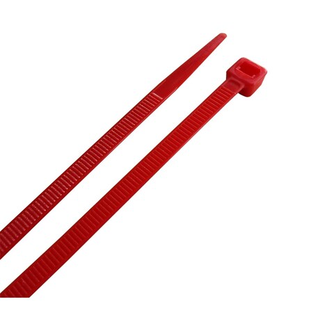 Soundwave Cable Tie, 8 in L, Red, PA 6.6, 50 lb Strength, 100 PK SO1739201