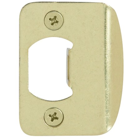 Kwikset Polished Brass Round Corner Strike Plate 83796-021