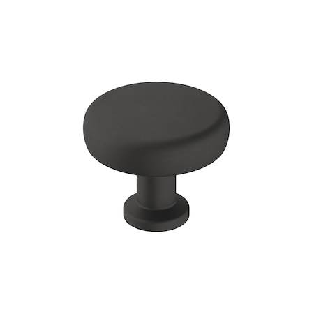 Amerock Factor 1-1/4 in 32 mm Diameter Matte Black Cabinet Knob BP36780FB