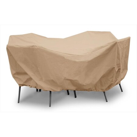 Koverroos Weathermax 72 in. Round Dining Set Cover- Toast - 108 Dia x 28 H in. 41252