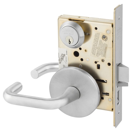 Sargent Grade 1 Office or Entry Mortise Lock, J - Lever, L - Rose, Field Reversible, Conventional Cylinder,  8255 LJ 26D