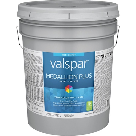Valspar Medallion Plus Premium Paint & Primer Flat Interior Paint Tint Base 5 Gal. 028.0021003.008