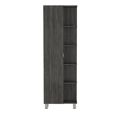 Homeroots 20" Smoky Black Wood Freestanding Single Door Bathroom Vanity 543613