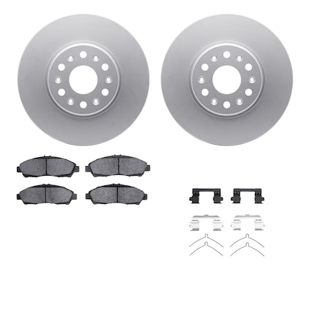 Dynamic Friction Co DFC GEOSPEC Coated Rotors with 5000 Brake Pads - Ceramic and Hardware 4512-48153