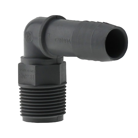 Westlake Pipe & Fittings Boshart Industries 3/4 in. Insert in. X 3/4 in. D MPT Polypropylene 90 Degree Elbow 1 pk UPPME-07