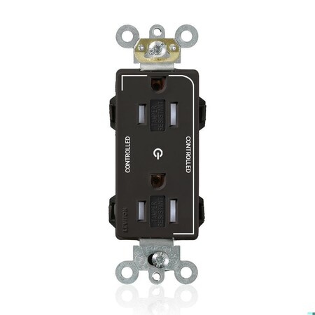 Leviton Straight Blade Receptacle, 5-15R, 15 A, 125V AC, Surface Mount, Self-Grounded MT162-2E