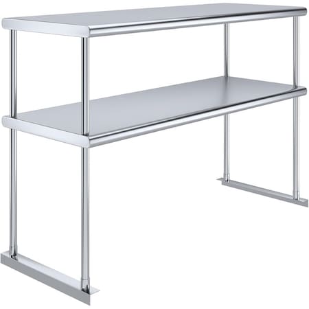 Amgood 18 in. x 48 in.  Stainless Steel Double Deck Over Shelf AMG DOS-1848