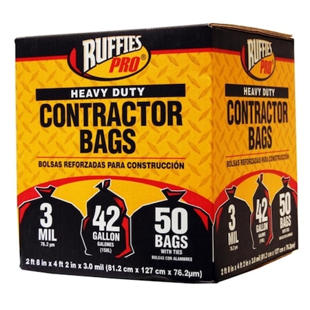 Berry Plastics 42 Gallon Heavy Duty Contractor Ba, 50PK 618902