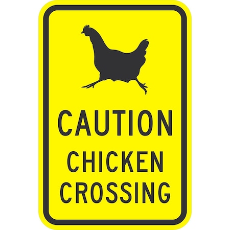 Lyle Caution, Chicken Crossing, 12x18, Diamond Grade, Yellow G-2918-DG_12x18