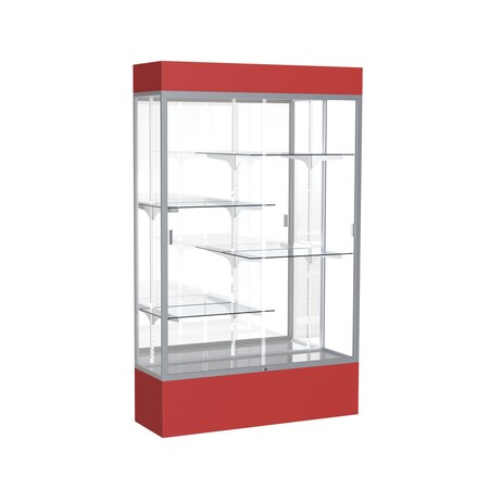 Ghent Lighted Floor Display Case 48x80x16, Mirror 3174MB-SN-RD