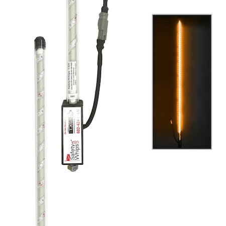 Safetywhips 5' Super Duty Fully Lit Amber LED Whip SDL05A