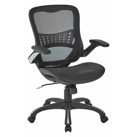 Office Star Products Ventilated Seating Mesh Seat and Back Manager's Chair, Black 69906-3