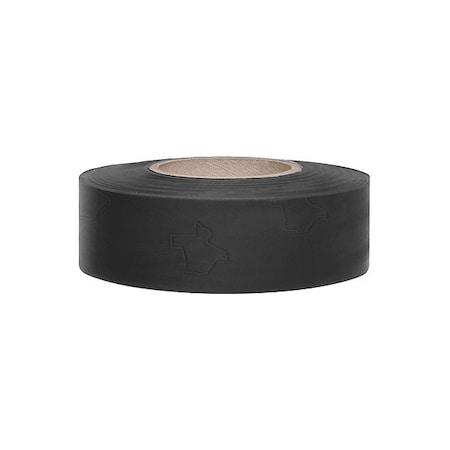Zoro Select Flagging Tape, Black, 1 3/16 in Wide x 300 ft Length, Vinyl, 2 mil TXBK-200