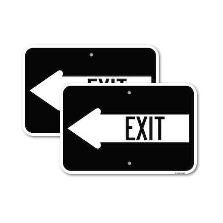 Signmission Exit Sign, Heavy Gauge Aluminum, 24 in W, 18 in H A-1824-2PACK-24607