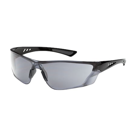 Bouton Optical Rimless Safety Glasses with Gloss Black Temple, Light Gray Lens and FogLess 3Sixty Coating 250-32-0551