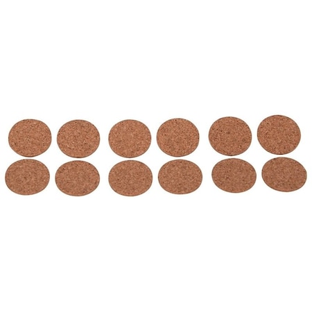 Prosource Furniture Pad, Cork, Brown, 1 in Dia, 5/64 in Thick, Round FE-50702-PS