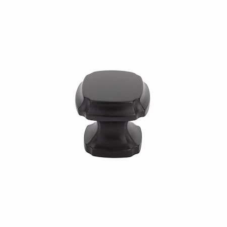 Schaub 1-3/8in Empire Square Cabinet Knob Matte Black Finish 882-MB