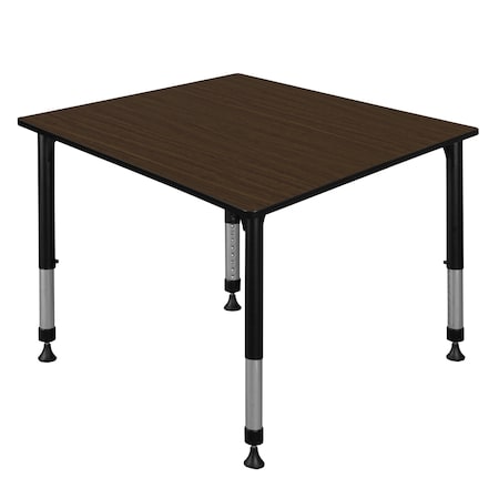 Regency Square Kee Height Adjustable Classroom Activity Table, 48 in W, 48 in L, Neo Walnut TB4848NWAPBK