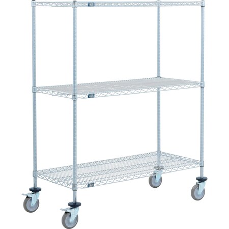 Global Industrial Nexel 3 Shelf Truck, Nexelate, 60"W x 24"D x 69"H, Polyurethane Swivel Casters, 2 Brakes B3156544