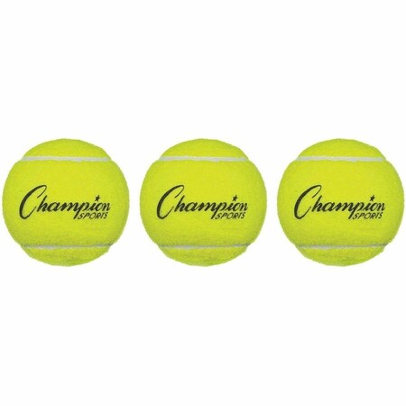Champion Sports Tennis Ball Pack of 3, Yellow, 3PK CSITB3