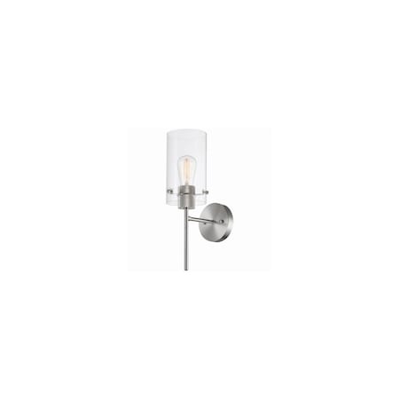 Globe Electric Cusco Wall Sconce, Clear Glass Shade, Brushed Nickel 51859