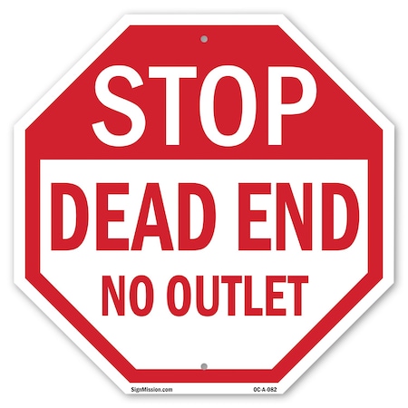 Signmission Stop Dead End No Outlet, 6 Inch X 6 Inch, Plastic Sign OC-P-6-82