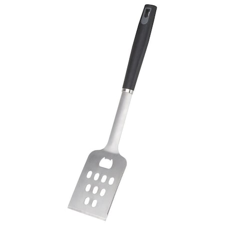 Omaha BBQ Spatula, 15 mm Gauge, Stainless Steel Blade, Stainless Steel, Plastic Handle, Straight Handle BBQ-22779-01