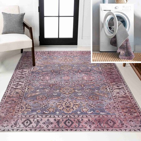 Jonathan Y Victoria Ornate Persian All-Over Machine-Washable Brown/Gray 4 ft. x 6 ft. Area Rug WSH106A-4