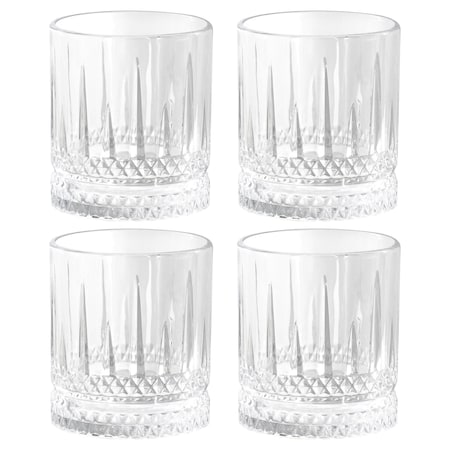 Gibson Home 4 Piece 13 Ounce Iceberg Embossed Double Old-Fashioned Glass Set 142171.04