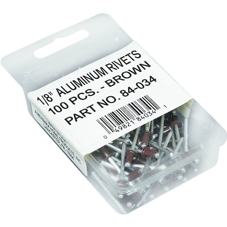Amerimax Home Products Gutter Rivet, 1-1/2 in L, Aluminum, 100PK 84034