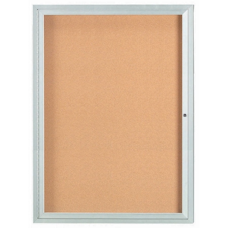 Aarco Illuminated Enclosed Bulletin Board w/ Clear Satin Anodized Al Frame, 48''Hx36''W DCC4836RI