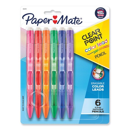 Paper Mate Clearpoint Color Mechanical Pencils, 0.7 mm, Assorted Colors, PK6 1984678