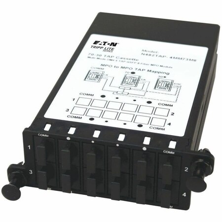 Eaton Tripp Lite Series Fiber TAP Cassette - Multimode, 8-Fiber MPO to MPO, 4 Monitoring Ports, 70/30 N482TAP-4MM73M8