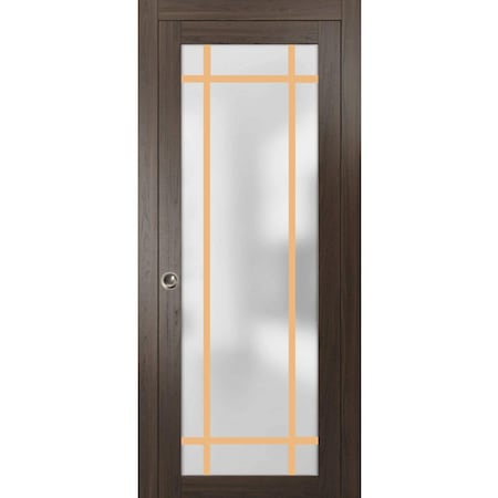 Sartodoors Sliding Pocket Door with Frosted Tempered Glass Planum 2113 36x96 Solid Core Modern Interior PLANUM2113PD-CA-36 x 96