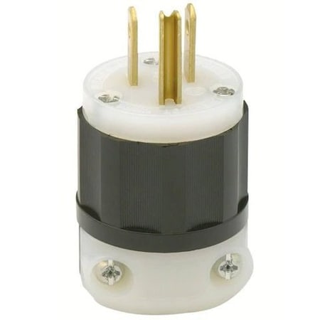 Leviton Straight Blade Plug, 5-15P, 15 A, 125V AC, 2 Pole, Screw Terminals, Grounded 5266-CG