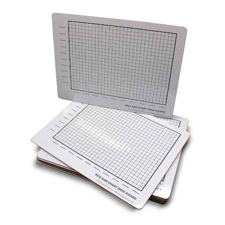 Flipside 9X12 Two Sided White Dry Erase Bar Chart Grid (1/8") - Pack of 12 34159