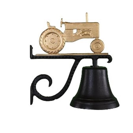 Swivel Cast Bell With Gold Bronze Tractor Ornament - Gold Bronze SW3073410