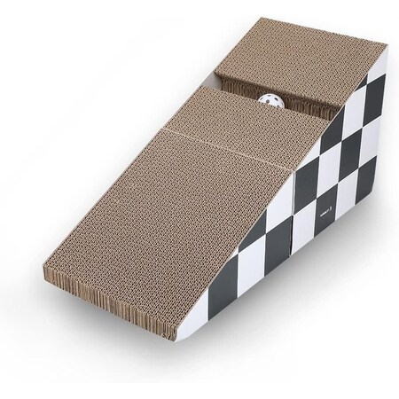 Simple Deluxe FluffyDream Cat Scratching Board with Ball, Triangle Cat Scratching Cardboard, Multiple Scratching PTFURNSCRATPADTRIL01BW