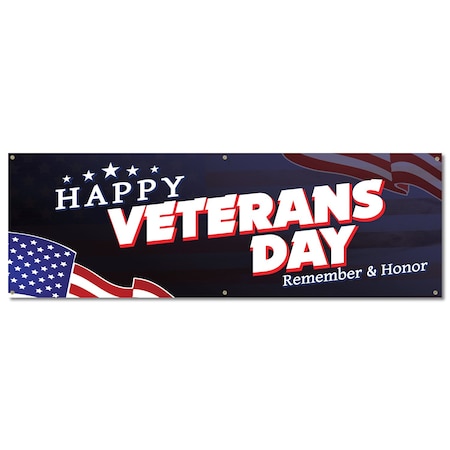 Signmission Happy Veterans Day, 24 Inch, Banner B-72-30392
