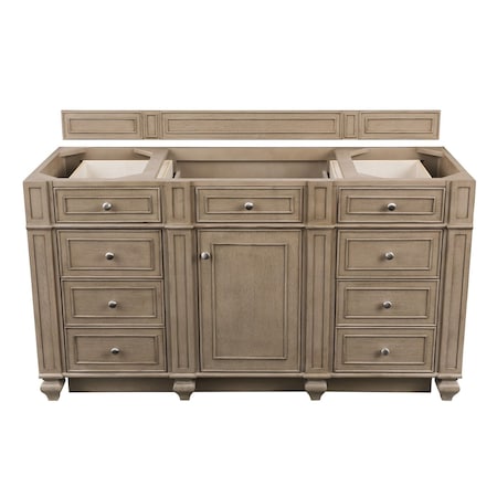 James Martin Vanities Vanity, without top, Whitewashed Walnut, 59.9 in W x 22.9 in D, 157-V60S-M-WW