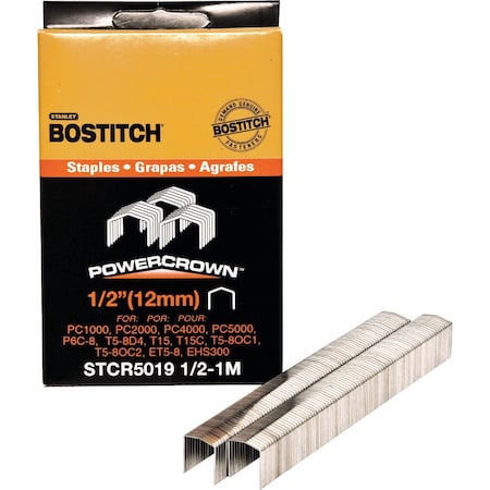 Bostitch Powercrown Hammer Tacker Staple 1/2 In., 1000PK STCR50191/2-1M