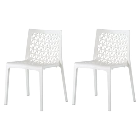 Lagoon Milan Resin Stackable Dining Chair with Open Design Back, 2PK 7053W9-SALGS