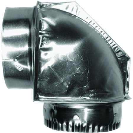 Builders Best SAF-T-DUCT Close Elbow, 4.2 in Connection, Male x Female Thread, Aluminum 010151