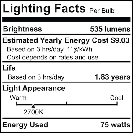 Bulbrite Pack of 5 Incandescent T8 Medium Screw Base E26 Light Bulb, 75 Watt, Frost, 5PK 861033